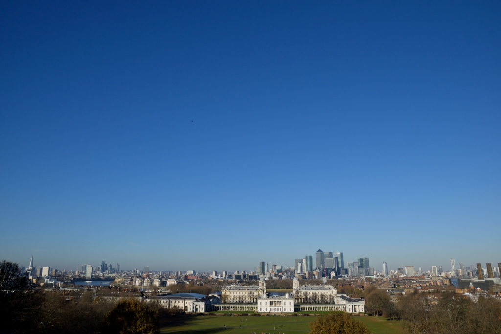 グリニッジ天文台から眺めたロンドン市街
