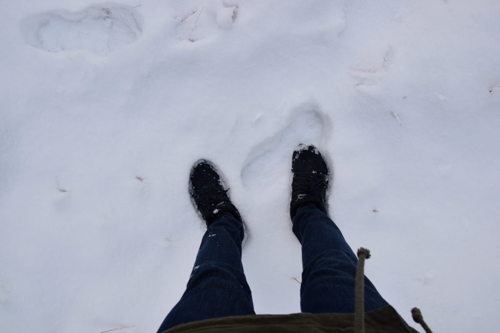 雪と足