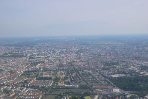 機内から見たベルリンの街並み
