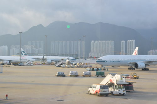 香港国際空港のキャセイパシフィック航空